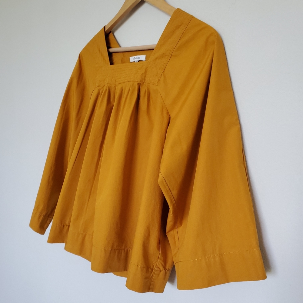 Madewell Square-Neck Wide Sleeves Top in Mustard - Picture 7 of 12